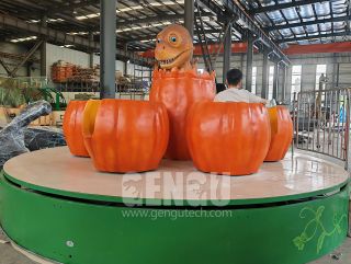 Spinning Cups Pumpkin Dinosaur